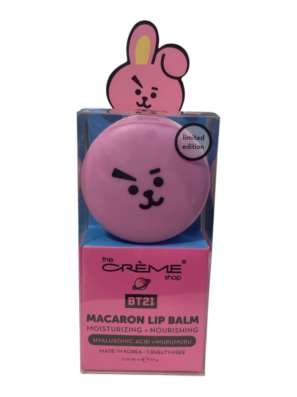 The Crème Shop x BT21 COOKY Macaron Lip Balm – Rose – NEW